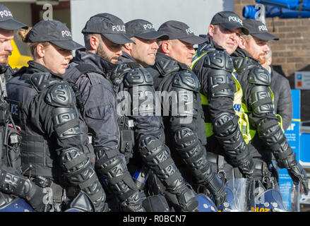 Une démonstration de la fonction de police anti-émeute lors d'une tactique de la journée portes ouvertes de la police Banque D'Images