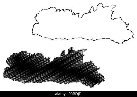 Meghalaya (États et territoires de l'union de l'Inde, États fédérés, République de l'Inde) map vector illustration, croquis Gribouillage à l'état de Meghalaya site Illustration de Vecteur