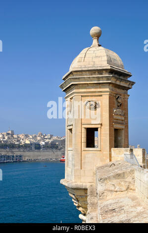 Autour de Malte - Vedette de guet à Senglea Banque D'Images