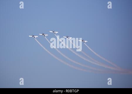 Raven (corbeau) de l'équipe hôtesse des milliers de spectateurs au Festival de l'Air 2018 Bournemouth Banque D'Images