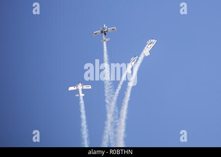 Raven (corbeau) de l'équipe hôtesse des milliers de spectateurs au Festival de l'Air 2018 Bournemouth Banque D'Images