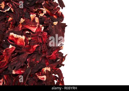 Hibiscus tea sur un fond blanc. Banque D'Images