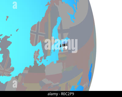 L'Estonie avec les drapeaux sur la politique simple globe. 3D illustration. Banque D'Images