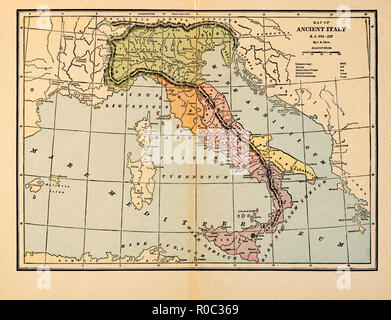 Carte de l'Italie antique, C.-B. 800-222 Banque D'Images