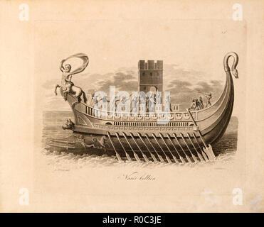 Navire militaire, gravure, A. Friese, 1819 Banque D'Images