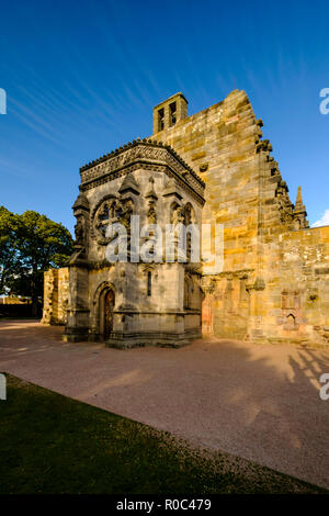 La Chapelle de Rosslyn, rendu célèbre par le Da Vinci Code, à l'extérieur de Edinburgh, Scotland, UK Banque D'Images