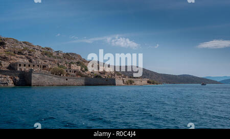 L'île de Spinalonga, l'abandon historique colonie de lépreux dans SW Crete Banque D'Images