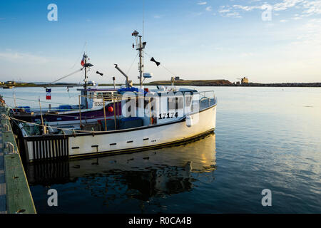 Bateaux de pêche dans le port de l'Etange-du-Nord sur l'île Grindstone, îles de la Madeleine, Québec, Canada. Banque D'Images