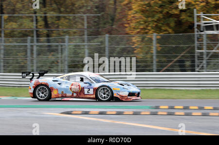 Monza. 29Th sep 2018. David Fumanelli de l'Italie en compétition au cours de la Ferrari Challenge Europe Course 2 à Monza, Circuit d'Eni à Monza, Italie, le 3 novembre 2018. Credit : Cheng Tingting/Xinhua/Alamy Live News Banque D'Images