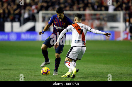 Luis Suarez (FC Barcelone) vu pendant le match de la Liga entre Rayo Vallecano et le FC Barcelone au stade Vallecas à Madrid. (Score final 2 - 3 Rayo Vallecano FC Barcelone) Banque D'Images