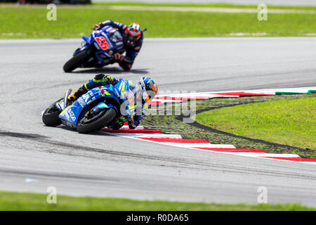 Le Circuit International de Sepang, Sepang, Malaisie. 4ème Nov, 2018. MotoGP de Malaisie, la journée de la course ; Alex Rin, Maverick Viñales durant la course MotoGP : Action Crédit Plus Sport/Alamy Live News Banque D'Images