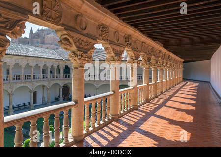 Cloître supérieur dans le Convento de Las Dueñas, un 15ème/16 siècle couvent dominicain à Salamanque, Castille et Leon, Espagne Banque D'Images