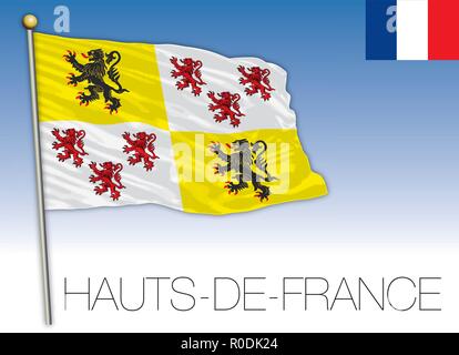 Hauts de France drapeau régional, France, vector illustration Illustration de Vecteur