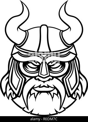 Guerrier Viking Sports Mascot Character Illustration de Vecteur