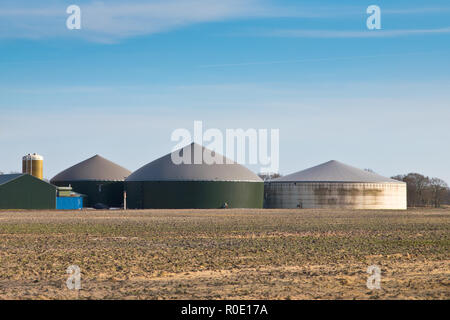 L'installation de gaz bio dans le cadre d'une exploitation agricole Banque D'Images