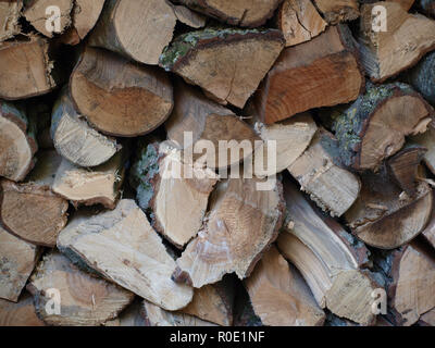 Détail d'une pile de bois de chauffage Banque D'Images