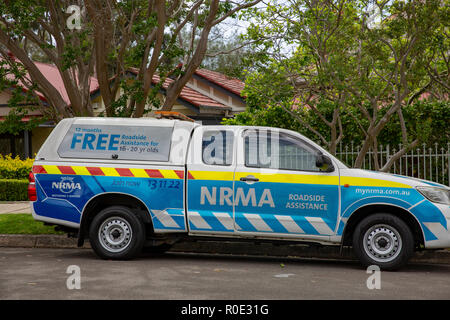 NRMA motoring assocation ventilation et réponse véhicule stationné à Sydney, Australie. Banque D'Images