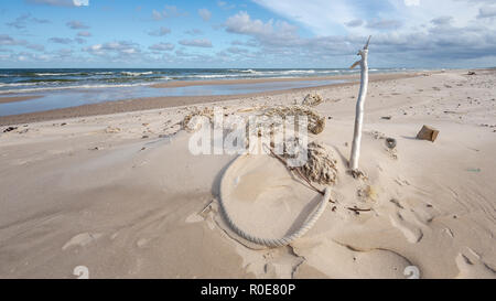 Vide sans fin de Sable sur la mer Baltique Près de Leba Pologne dans les dunes de sable Banque D'Images