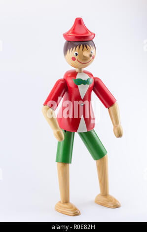 Marionnette pinocchio en bois - récit traditionnel caractère fantaisie Banque D'Images