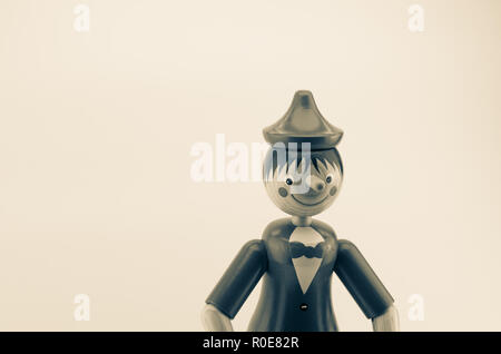 Marionnette pinocchio en bois - récit traditionnel caractère fantaisie Banque D'Images