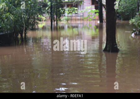 La pluie lourde et inondé Kerala Banque D'Images