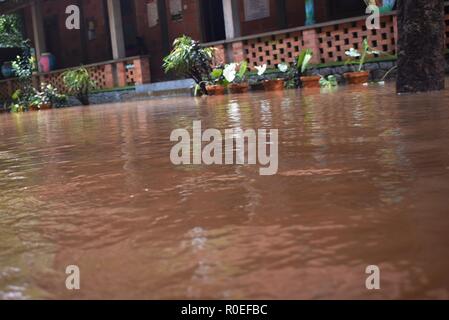 La pluie lourde et inondé Kerala Banque D'Images