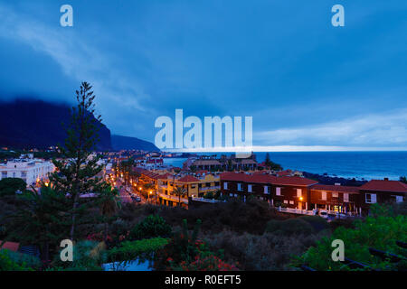 Le crépuscule et l'atmosphère en Valle Gran Rey, La Gomera. Banque D'Images