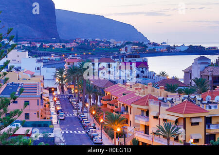 Le crépuscule et l'atmosphère en Valle Gran Rey, La Gomera. Banque D'Images