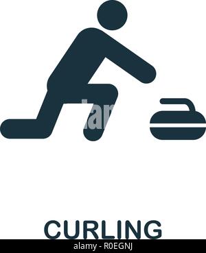 L'icône de curling. Style de design premium collection sports d'hiver. UX et l'interface utilisateur. Parfait pour l'icône de curling Pixel web design, applications, logiciels, l'utilisation d'impression Illustration de Vecteur