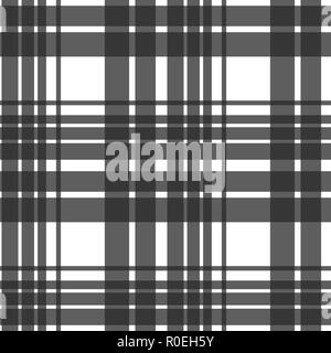 Tissu noir et blanc motif tartan vérifier la texture seamless. Illustration vecteur eps10. Illustration de Vecteur