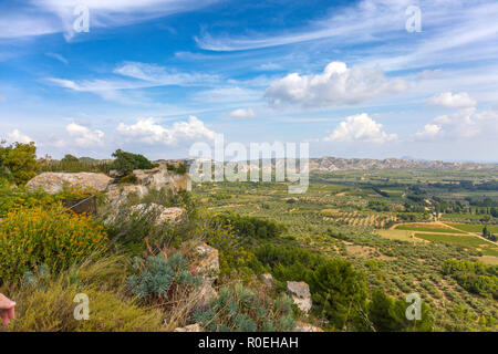 Le panorama du château à Les Baux de Provence Banque D'Images