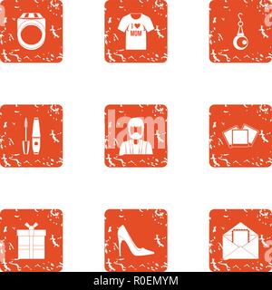 Profitez d'icons set, grunge style Illustration de Vecteur