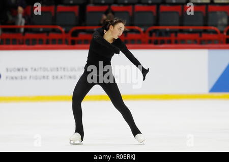 Rika Hongo (JPN), 1er novembre 2018 - Patinage Artistique : ISU Grand Prix of Figure Skating de l'UIP '2018/2019 GP 2018 Helsinki' pratique officielle session à l'Hôtel de Glace d'Helsinki à Helsinki, en Finlande. (Photo de Mutsu Kawamori/AFLO) [3604] Banque D'Images
