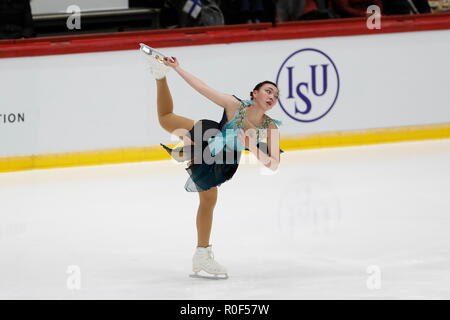 Rika Hongo (JPN), le 3 novembre 2018 - Patinage Artistique : ISU Grand Prix of Figure Skating de l'UIP '2018/2019 GP 2018 Helsinki' Mesdames de patinage libre à l'Hôtel de Glace d'Helsinki à Helsinki, en Finlande. (Photo de Mutsu Kawamori/AFLO) [3604] Banque D'Images
