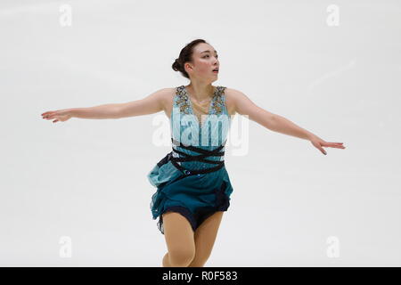 Rika Hongo (JPN), le 3 novembre 2018 - Patinage Artistique : ISU Grand Prix of Figure Skating de l'UIP '2018/2019 GP 2018 Helsinki' Mesdames de patinage libre à l'Hôtel de Glace d'Helsinki à Helsinki, en Finlande. (Photo de Mutsu Kawamori/AFLO) [3604] Banque D'Images