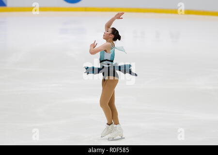Rika Hongo (JPN), le 3 novembre 2018 - Patinage Artistique : ISU Grand Prix of Figure Skating de l'UIP '2018/2019 GP 2018 Helsinki' Mesdames de patinage libre à l'Hôtel de Glace d'Helsinki à Helsinki, en Finlande. (Photo de Mutsu Kawamori/AFLO) [3604] Banque D'Images