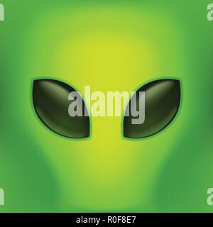 Alien vert sur vert retour Illustration de Vecteur