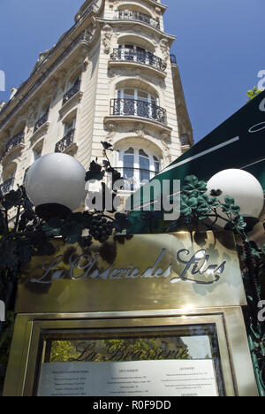 Menu de la Closerie des Lilas, un café préféré d'Hemingway, Picasso, Man Ray, Jean-Paul Sartre, Samuel Beckett, à Paris, France. Banque D'Images