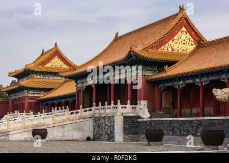 La Cité Interdite, grand complexe de palais à Pékin, accueil des empereurs chinois Banque D'Images