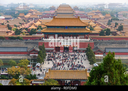 La Cité Interdite, grand complexe de palais à Pékin, accueil des empereurs chinois Banque D'Images
