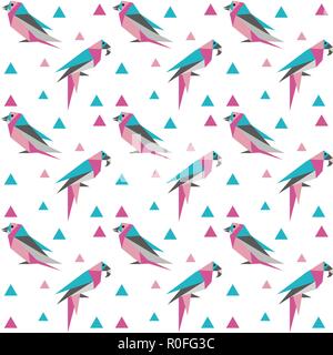 Transparente avec motif géométrique Oiseaux Origami Illustration de Vecteur