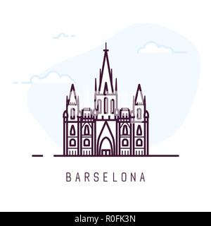 La cathédrale de Barcelone Illustration de Vecteur