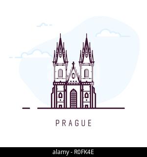 La construction de la ville de Prague Illustration de Vecteur