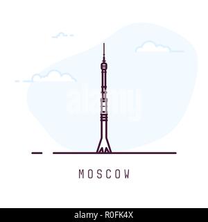 La tour Ostankino de Moscou Illustration de Vecteur