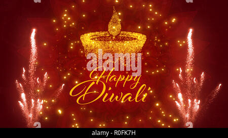 Happy Diwali (festival hindou des lumières) Salutations Banque D'Images