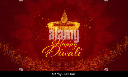 Happy Diwali (festival hindou des lumières) Salutations Banque D'Images