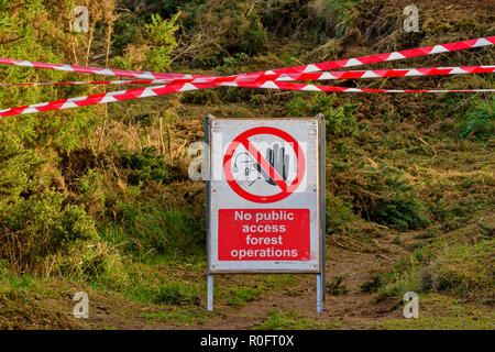 SCOTSTOWN MOOR RÉSERVE NATURELLE LOCALE ABERDEEN CITY ECOSSE AUCUN SIGNE D'ACCÈS PUBLIC Banque D'Images