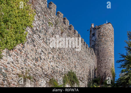 Les murs de la ville antique du centre historique de Levanto et de guet, ligurie, italie Banque D'Images