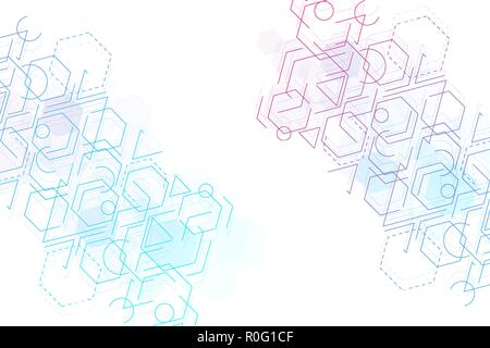 Science network pattern, la connexion de lignes et points. Résumé fond virtuel futuriste moderne structure de la molécule, de la technologie médicale, de la chimie, de la science. Vecteur hexagonale scientifique Illustration de Vecteur