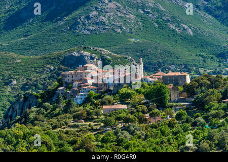 Hill ville de Montemaggiore, partie de Montegrosso commune, Balagne, Haute-Corse, Corse, France ministère Banque D'Images